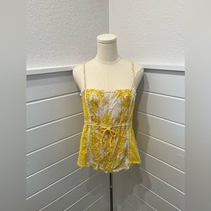 Free People yellow floral tank